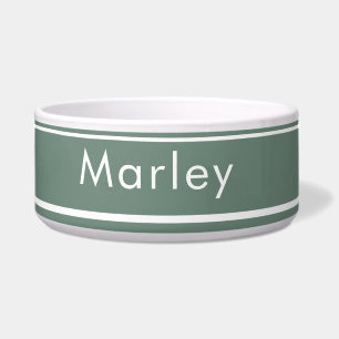 Custom Name Bowl voor Honden - Sage Green Voerbakje