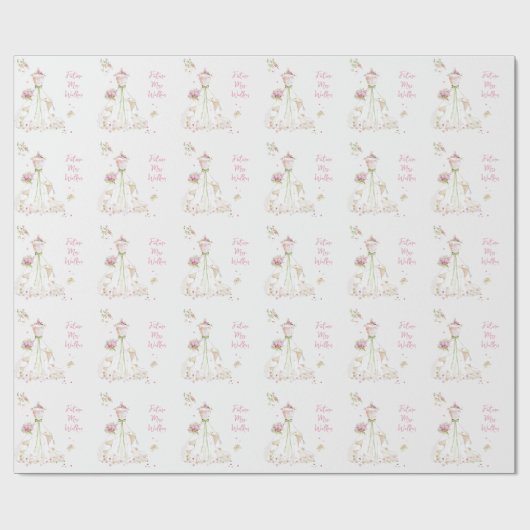 Custom Name Bridal Shower Dress Future Mrs. (Name) Cadeaupapier (Vlak)