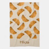 Custom name brown pattern theedoek (Verticaal)