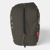 Custom Name Brown Red Pink Floral Pattern Toilettasje (Rechts)