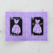 CUSTOM NAME Bruidsmeisje Uitnodiging PAARSE Jurk (Binnen)