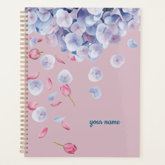 Custom Name Calm Aesthetic Floral Planner (Voorkant)