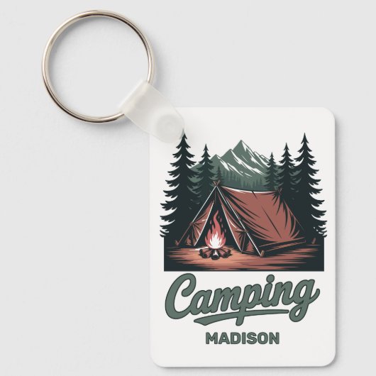 Custom Name Camping Sleutelhanger (Voorkant)