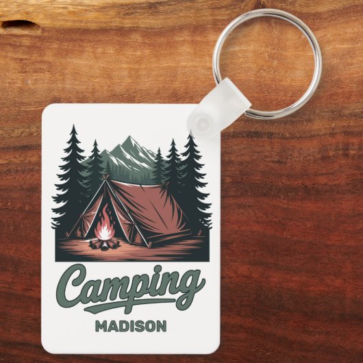 Custom Name Camping Sleutelhanger (Achterkant)