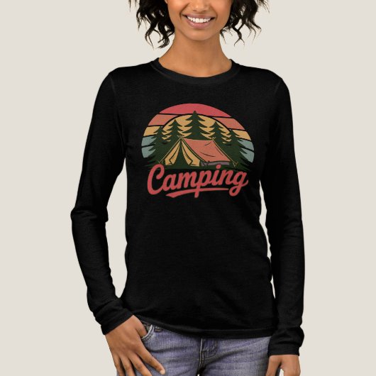 Custom Name Camping Tri-Blend Shirt (Voorkant)