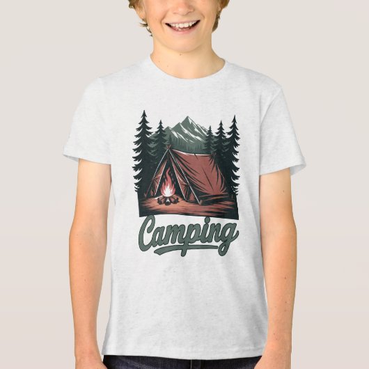Custom Name Camping Tri-Blend Shirt (Voorkant)