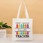 Custom Name Canvas tas Gift voor First Grade Teach