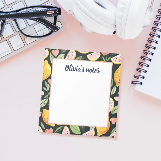 Custom Name Chic Lemon Citrus Fruits Post-it® Notes