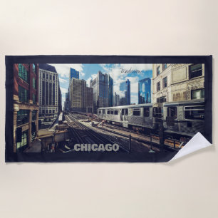 Custom Name Chicago USA Strandlaken