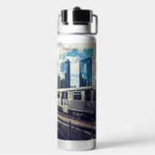 Custom Name Chicago USA Waterfles (Achterkant)