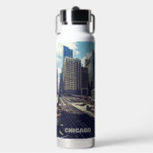 Custom Name Chicago USA Waterfles (Voorkant)