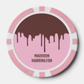 Custom Name Chocolate Drip Poker Chips (Voorkant)