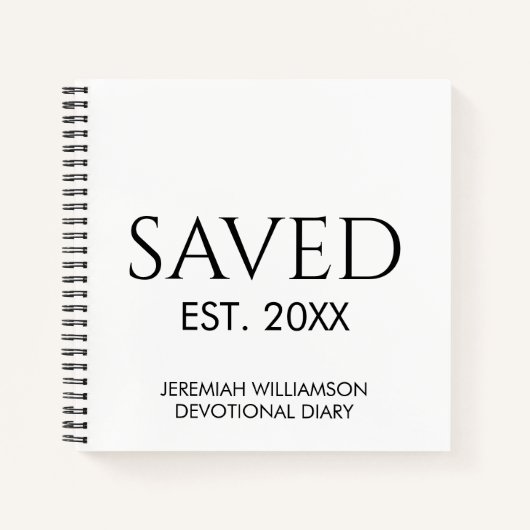 Custom Name Christian Saved Est Devotional  Notitieboek (Voorkant)