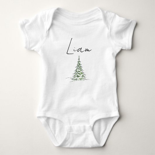 Custom Name Christmas Baby Romper First Xmas Liam (Voorkant)