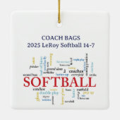 Custom Name Coach Word Cloud Keramisch Ornament (Achterkant)