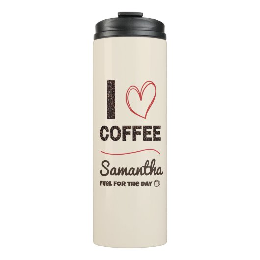 Custom Name Coffee Lover Gift Thermosbeker (Voorkant)