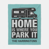 Custom name & color Camper Van Fleece Deken (Voorkant)