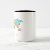 Custom Name Colorful World Map Travel Coffee Mug (Centre)