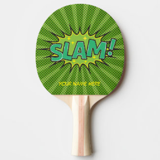 Custom Name Comic Slam Pong Paddle, Cartoon Tafeltennisbatje