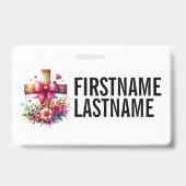 CUSTOM NAME CROSS Christian Badge (Achterkant)
