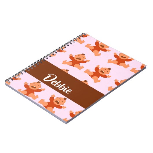 Custom name crying babies on pink notitieboek (Linkerzijde)