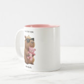 Custom Name Cute Capybara Teddy Bear Pink Mug (Devant gauche)