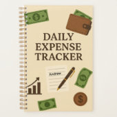 Custom Name Daily Expense Tracker Planner (Voorkant)