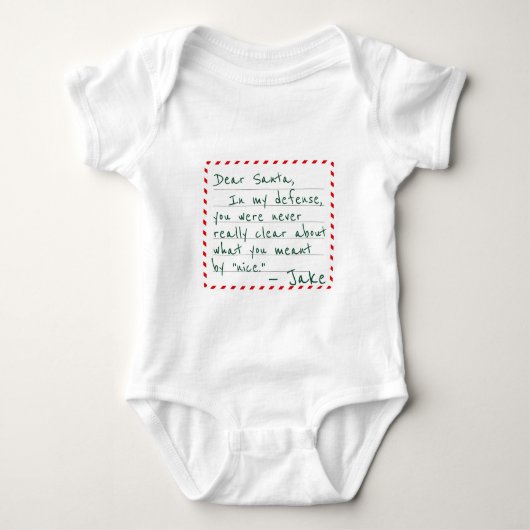 Custom Name Dear Santa Funny In My Defense Romper (Voorkant)