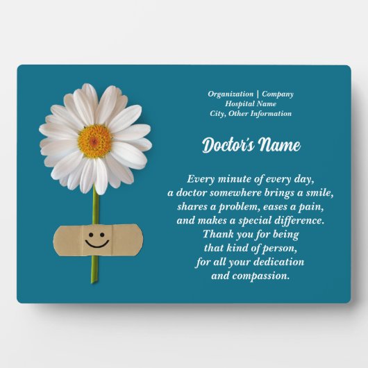 Custom Name Doctor Appreciation Gift Plaque (Devant)