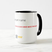 Custom Name Dog Mom Mug | I Work Hard For My Dog (Devant droit)