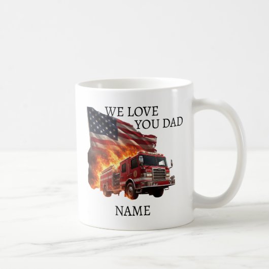 Custom Name Dramatic Hero Firefighter Mug (Droite)