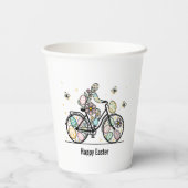 Custom Name Easter Bicycle Design Papieren Bekers (Achterkant)