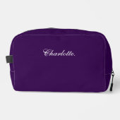 Custom Name Elegant Deep Purple Dopp Kit Toilettasje (Voorkant)