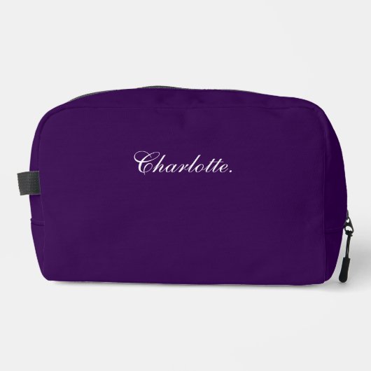 Custom Name Elegant Deep Purple Dopp Kit Toilettasje (Voorkant)
