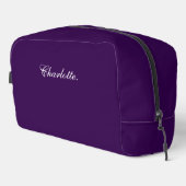 Custom Name Elegant Deep Purple Dopp Kit Toilettasje (Rechterhoek)
