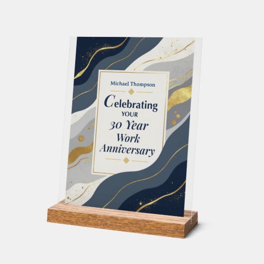 Custom Name Employee 30 Year Work Anniversary (Angle)