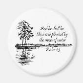 Custom Name Encouraging Scripture Psalm 1:3 Magneet (Voorkant)