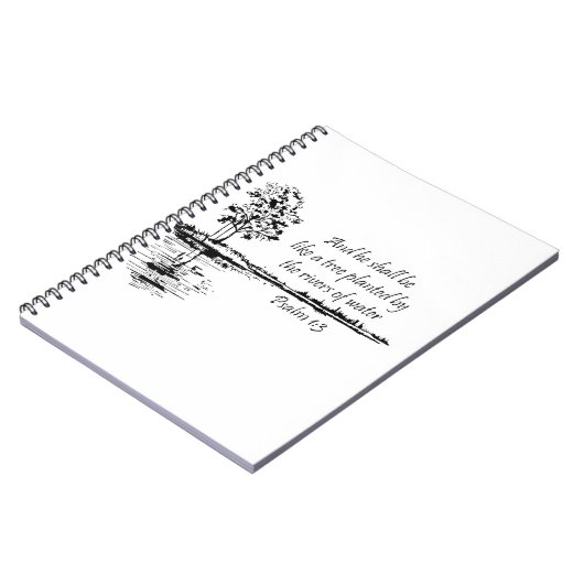 Custom Name Encouraging Scripture Psalm 1:3  Notitieboek (Linkerzijde)