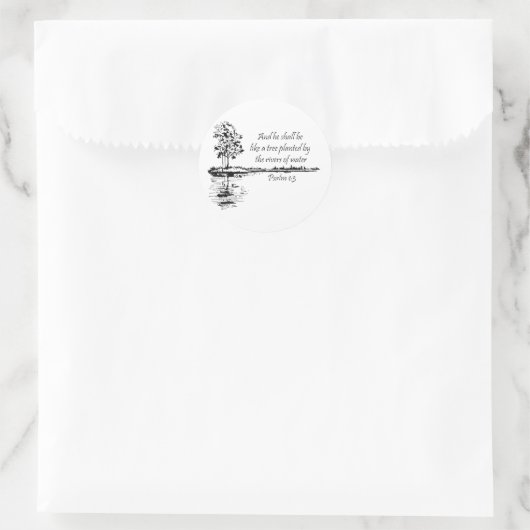 Custom Name Encouraging Scripture Psalm 1:3  Ronde Sticker (Tas)