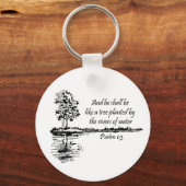 Custom Name Encouraging Scripture Psalm 1:3  Sleutelhanger (Voorkant)