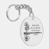 Custom Name Encouraging Scripture Psalm 1:3  Sleutelhanger (Voorkant Links)