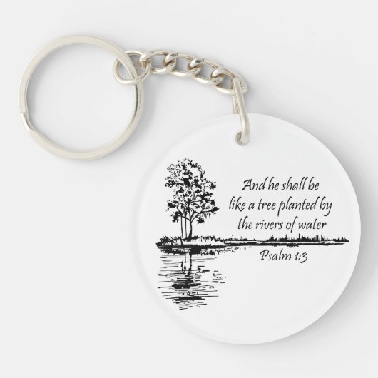 Custom Name Encouraging Scripture Psalm 1:3 Sleutelhanger (Voorkant)
