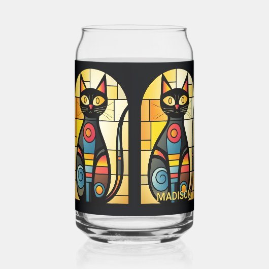 Custom Name Faux Stained Glass Cat (Recto)