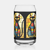 Custom Name Faux Stained Glass Cat (Verso)