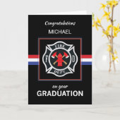 Custom Name Fire Department Academy Afstuderen Kaart (Gele Bloem)