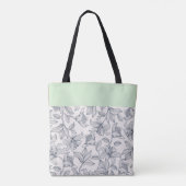 Custom Name Floral Pattern Draagtas (Achterkant)