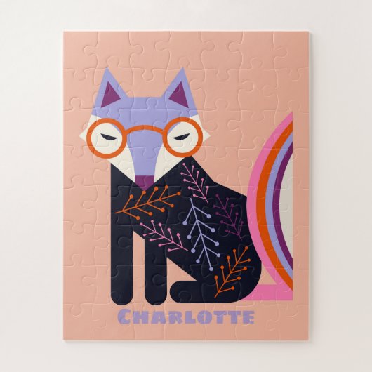 Custom Name Fox Puzzle for Kids  (Vertical)