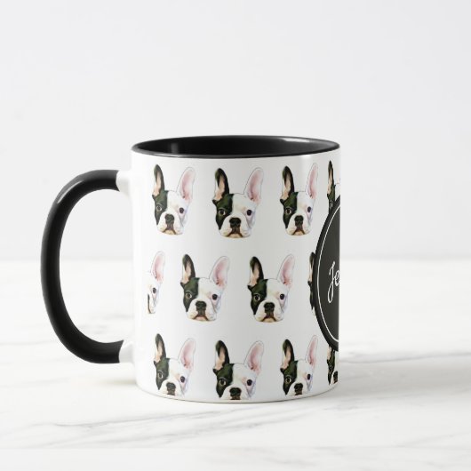 Custom Name French Bulldog Coffee Mug (Gauche)