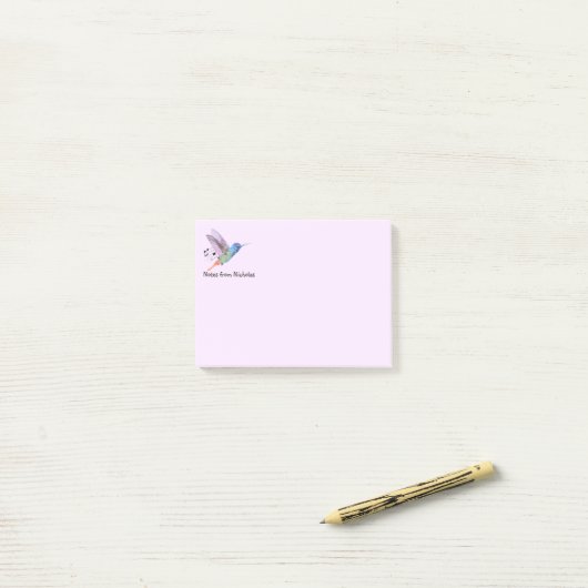 Custom Name Fun Hummingbird Bird Nature Art Post-it® Notes (Op bureau)