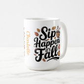 Custom name funny fall saying Mug Koffiemok (Voorkant rechts)